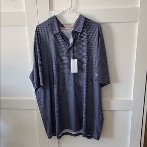 Navy Patterned Polo Shirt by [Brand]